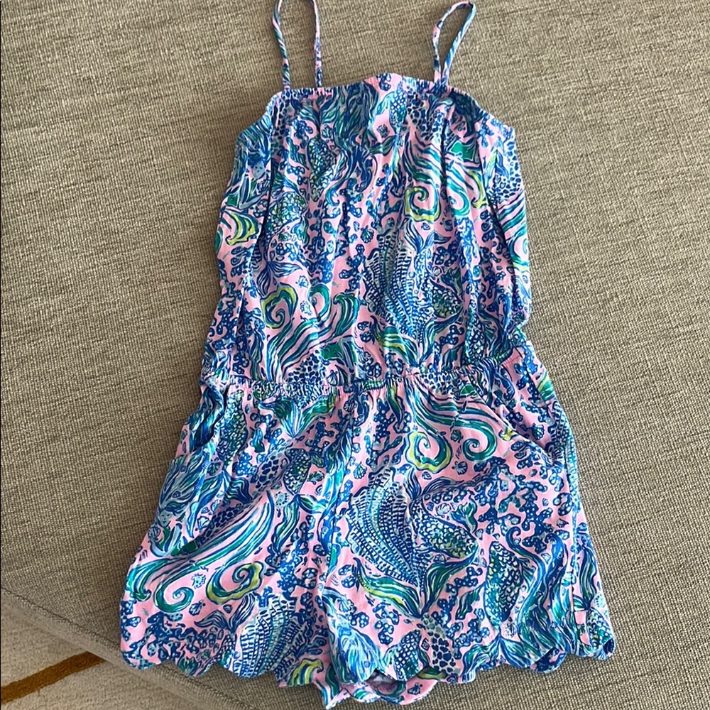 Lilly Pulitzer Pink and Blue Paisley Romper